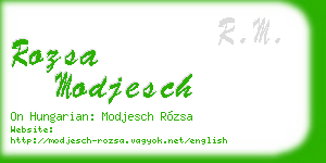 rozsa modjesch business card